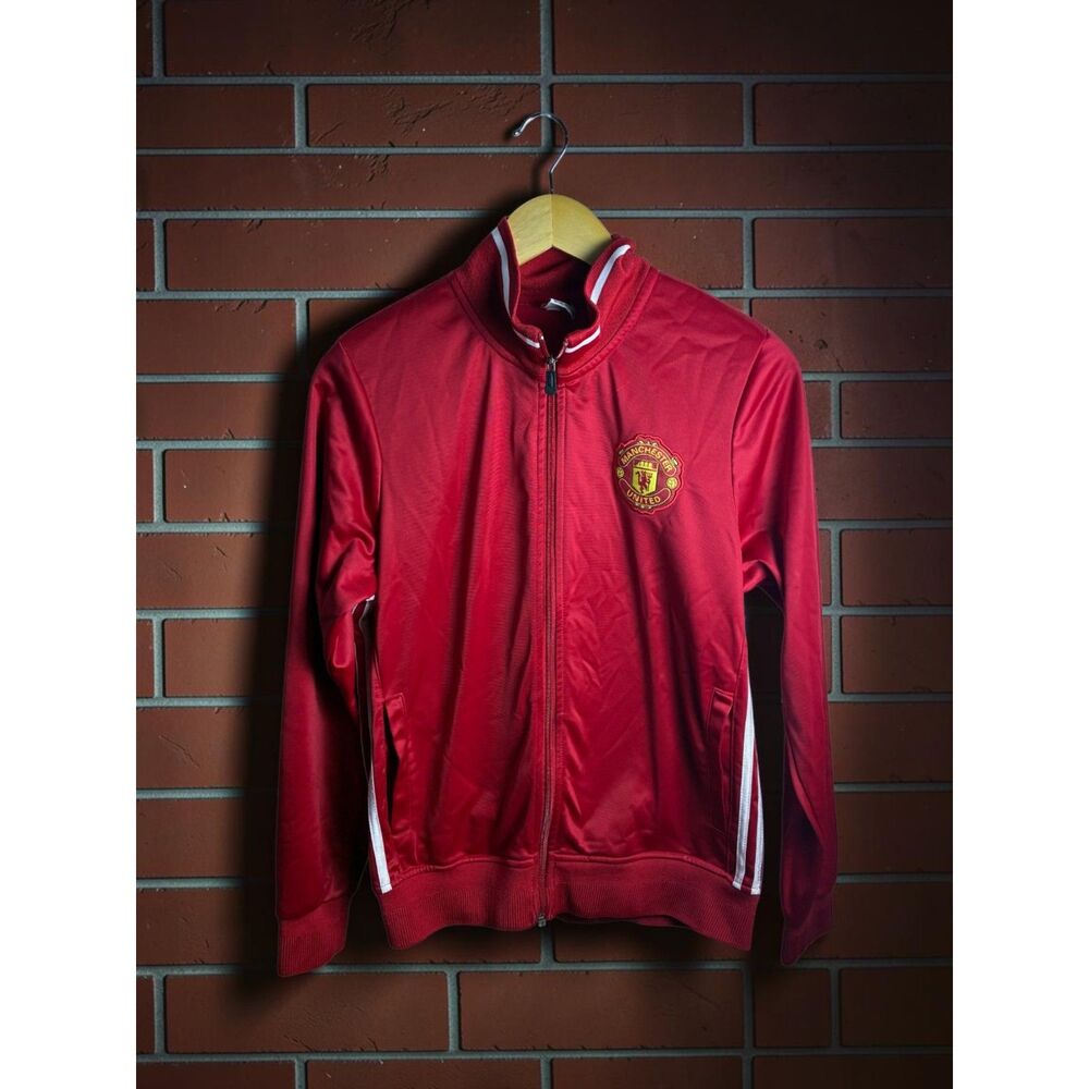 Manchester United Full Zip Track Jacket Red White Men's Small/Medium